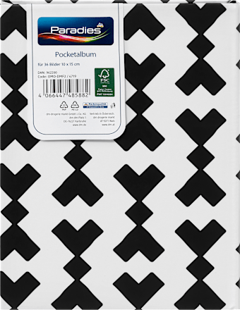Fotoalbum Pocket 10x15 cm, Black & White Herzmuster Paradies