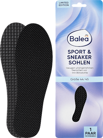 Einlegesohlen Sport & Sneaker schwarz, Gr. 44/45 (1 Paar) Balea