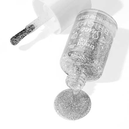 Glitter Top Coat Nagellack Shine Bright silber 010 Promo trend !t up