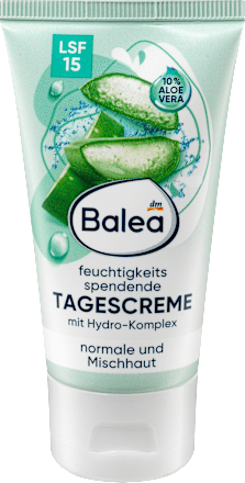 Hydratačný denný pleťový krém Aloe vera 10 % s OF 15  Balea