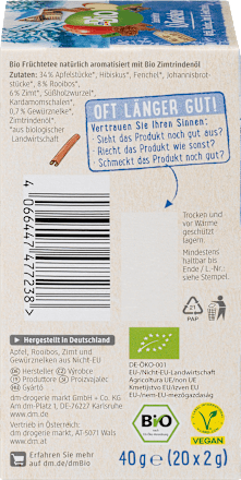 Bio aromatizirani sadni čaj (20 x 2 g) dmBio