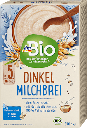 Dinkel-Milchbrei ab dem 5. Monat dmBio