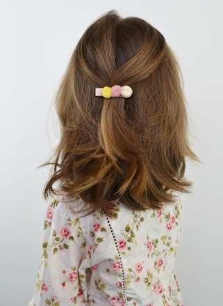 Haarclips Stoff Pompoms ebelin