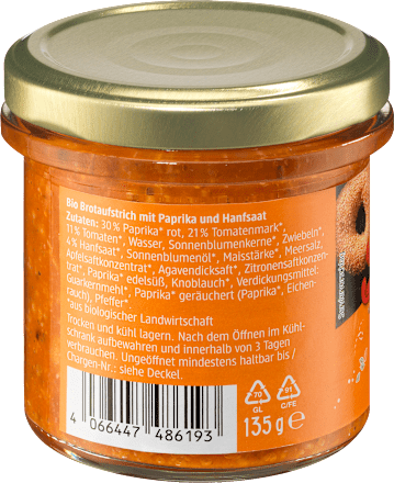 Nátierka paprika & konopné semiačka dmBio