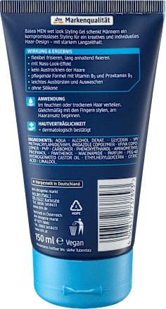 Wet Look gel za kosu Balea MEN