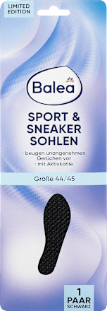 Einlegesohlen Sport & Sneaker schwarz, Gr. 44/45 (1 Paar) Balea