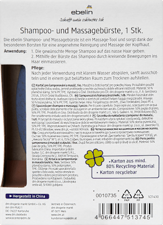 Kopfmassagebürste Shampoo Coastal Breeze ebelin