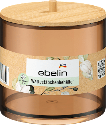 Wattestäbchenbehälter mit Bambusdeckel ebelin