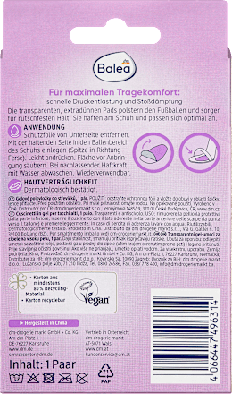 Druckstellenschutz Ballen Gelpads Balea