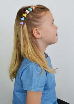 Mini Haarclips Herzform bunt ebelin