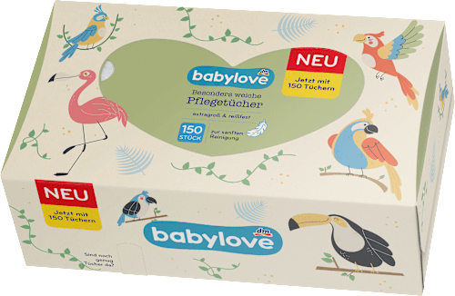 Száraz törlőkendő, 3-rétegű, többféle babylove