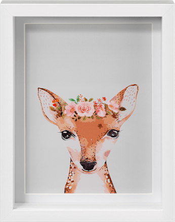 Boxbilderrahmen Kids 15x20 cm mit Passepartout 13x18 cm weiß Paradies