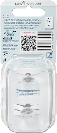 Schnuller Air Nacht Silikon symmetrisch, braun/grau, Gr.2, 5-18 Monate babylove