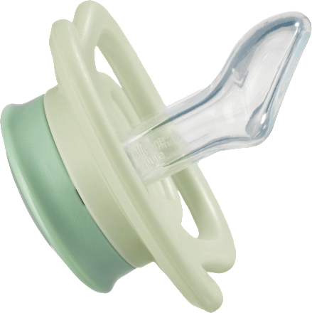 Schnuller Air Silikon anatomisch, braun/grün, Gr.1, 0-6 Monate babylove