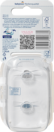 Schnuller Air Silikon symmetrisch, braun/grün, Gr.1, 0-6 Monate babylove