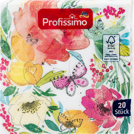 Servietten Aquarellblüten Profissimo