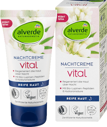 Vital noćna krema - sa peptidima organske lupine alverde NATURKOSMETIK