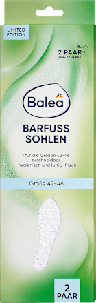 Einlegesohlen Barfuß weiß, Gr. 42-46 (2 Paar) Balea
