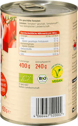 Tomaten ganz, geschält dmBio