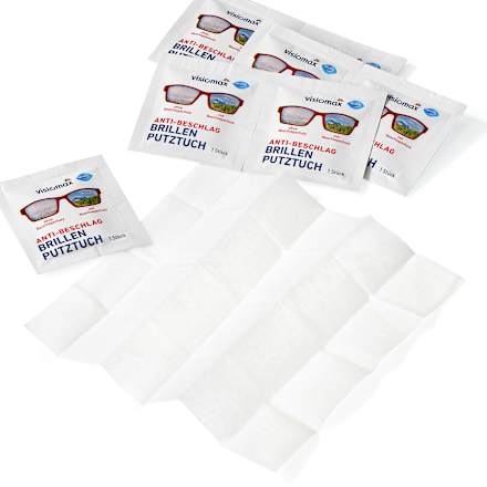Vlažni robčki za čiščenje očal za preprečevanje rosenja stekel visiomax