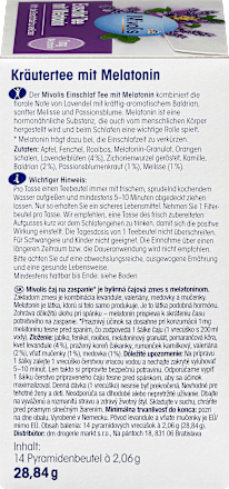 Kräutertee, Einschlaf Tee mit Melatonin (14 Beutel) Mivolis