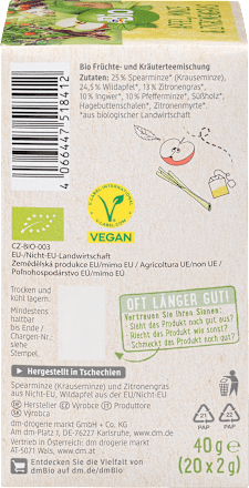 Čaj - jabuka, nana i limunska trava, 20 kesica dmBio