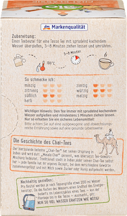 Gewürztee "Chai Klassik" mit Zimt, Ingwer & Kardamom (20 Beutel) dmBio
