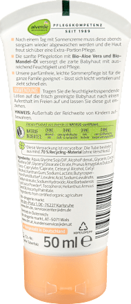 Pflegecreme Leichte Sommerpflege Baby alverde BABY