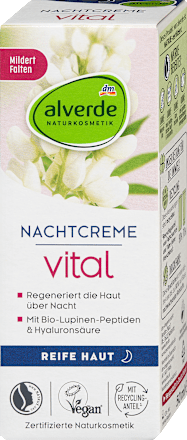 Vital noćna krema - sa peptidima organske lupine alverde NATURKOSMETIK