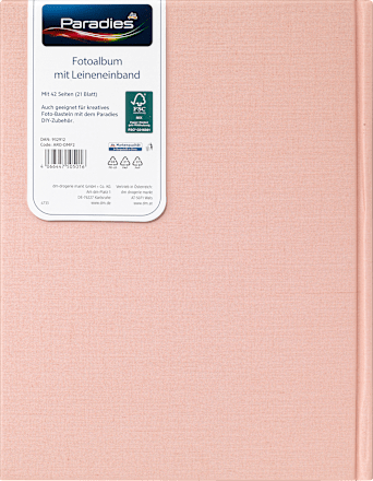 Fotoalbum mit Leineneinband, rosa Paradies