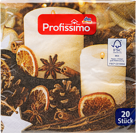 Papirne salvete - sveće, 33 x 33cm Profissimo