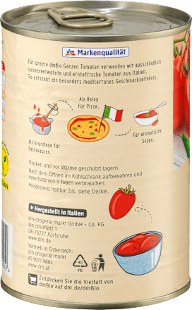Tomaten ganz, geschält dmBio