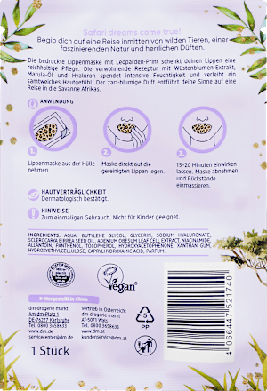 Lippenmaske Safari Leopard bedruckt Balea