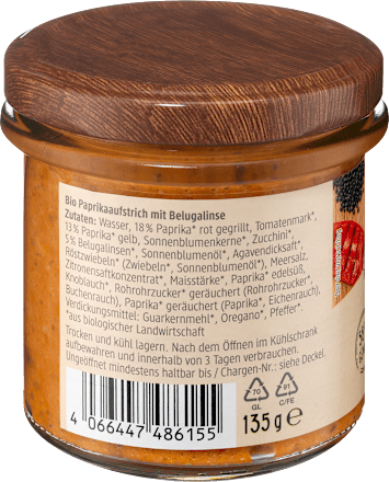 Zeleninová nátierka grilovaná paprika a šošovica beluga dmBio