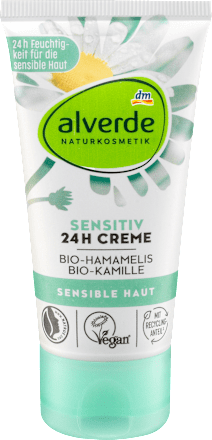 Gesichtscreme Sensitive 24h Bio Hamamelis & Bio-Kamille alverde NATURKOSMETIK