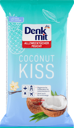 Feuchte Allzwecktücher Coconut Kiss Denkmit
