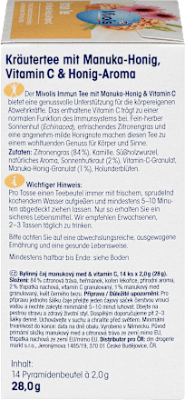 Kräutertee, Immun Tee mit Manuka-Honig & Vitamin C (14 Beutel) Mivolis