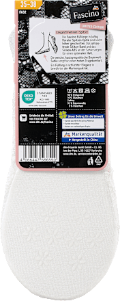 Füßlinge mit Spitze & Baumwoll-Sohle weiß Gr. 35-38 Fascino