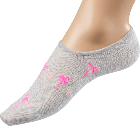 Füßlinge mit Flamingo-Muster & Fersen-ABS, grau, Gr. 39-42 Fascino