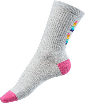 Crew Socken "Love" grau & pink Gr. 35-38 Fascino