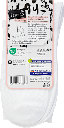 Socken mit Melonen-Stickerei weiß Gr. 35-38 Fascino