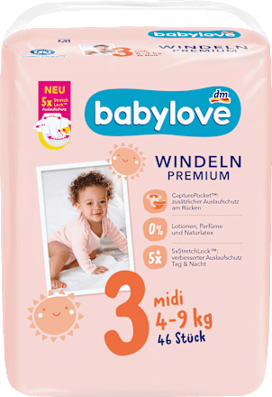 Pelenka Midi, 3-as méret, 4-9 kg babylove