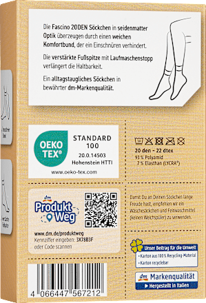 Söckchen seidenmatt powder Gr. 35-38, 20 DEN Fascino