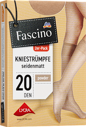 Kniestrümpfe seidenmatt powder Gr. 35-38, 20 DEN Fascino
