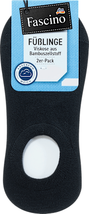 Füßlinge mit Viskose & Fersen-ABS schwarz Gr. 35-38 Fascino