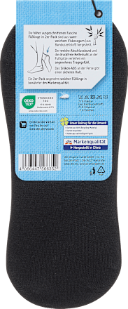 Füßlinge mit Viskose & Fersen-ABS schwarz Gr. 35-38 Fascino