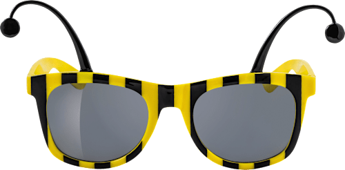 Party-Sonnenbrille in schwarz-gelb gestreift mit Fühlern SUNDANCE