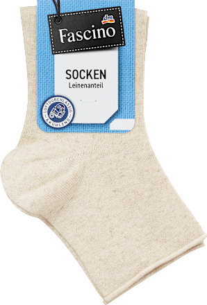 Socken mit Viskose-Leinen-Mischung beige Gr. 35-38 Fascino