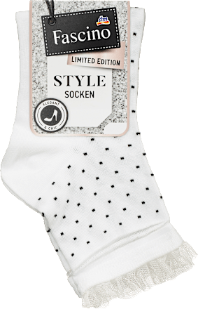 Socken mit Punkten weiß Gr. 39-42 Fascino