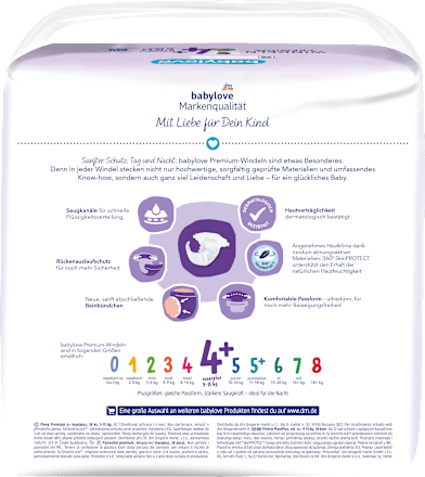 Scutece Premium, mărimea 4+ maxiplus (9-15 kg) babylove